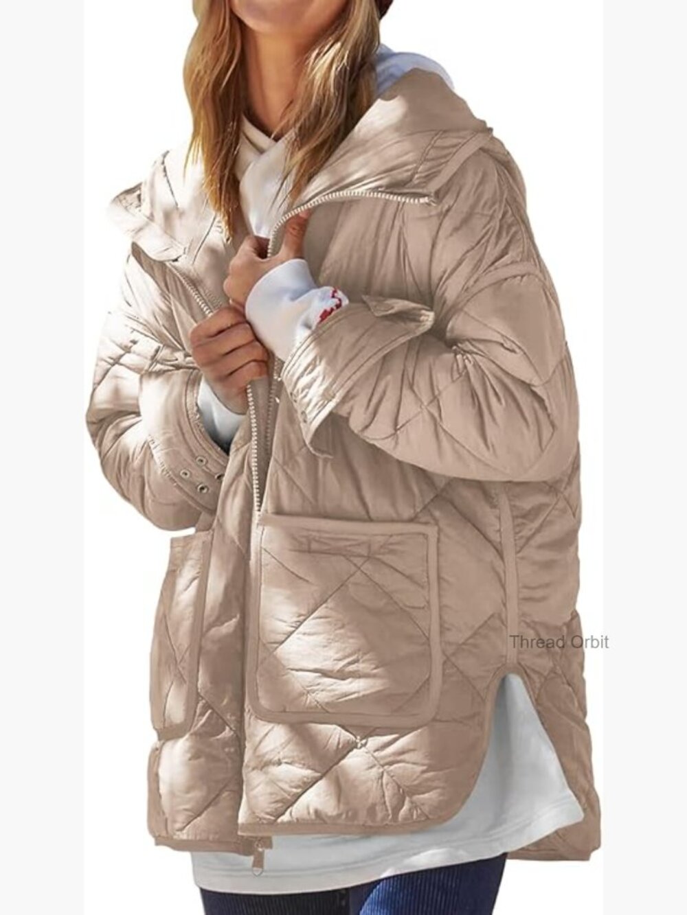 Women's Quilted Puffer Jacket Hooded Lightweight Winter Coat with Pockets